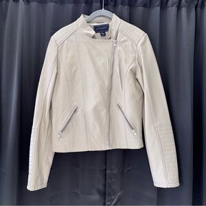 Metaphor Cream Leather Jacket
